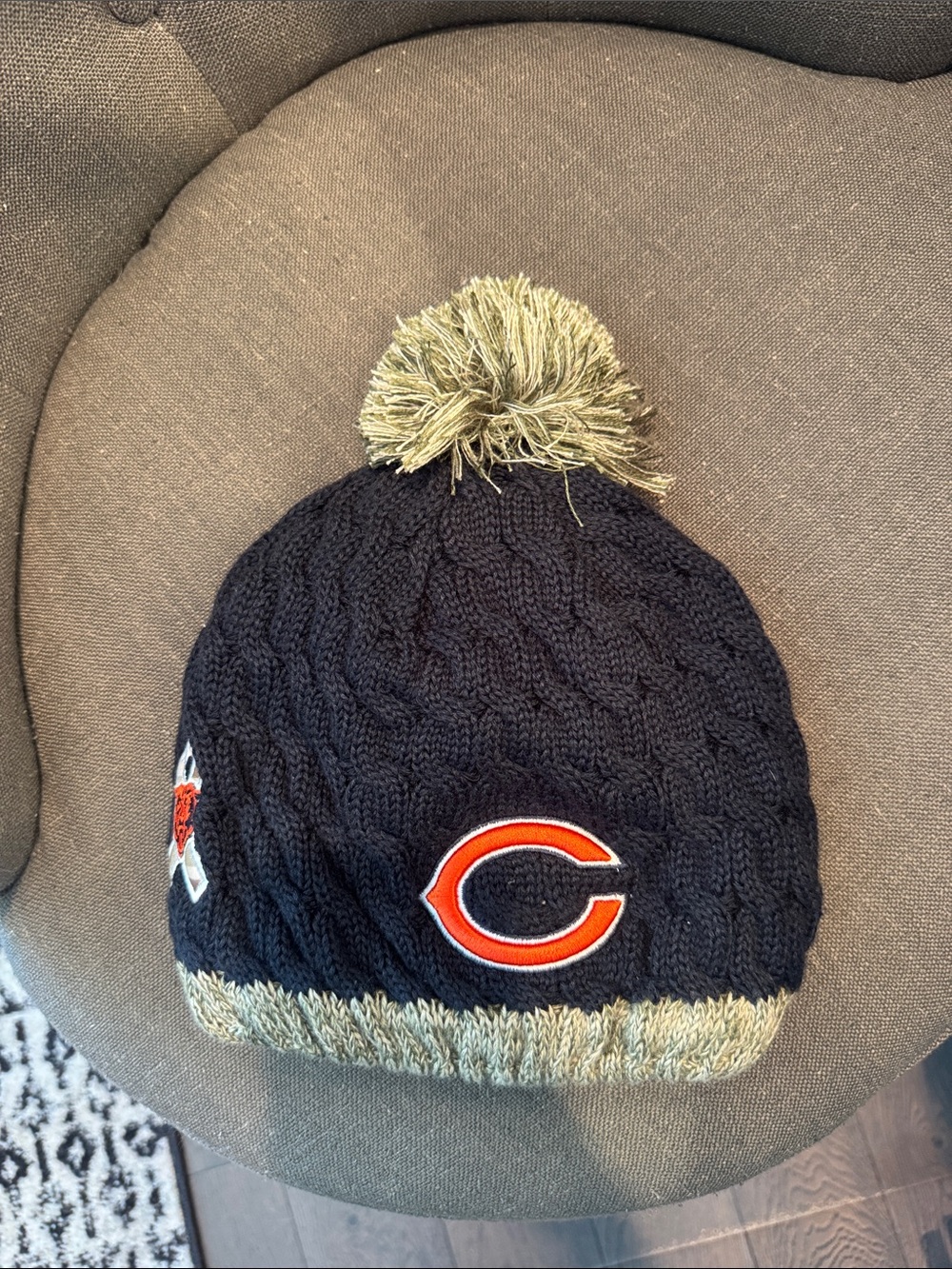 New Era Chicago Bears Navy Cable-Knit beanie